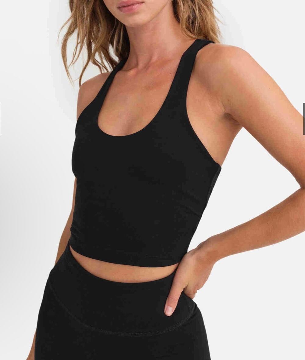Mate the Label Organic Stretch Crop Racer Tank size XS